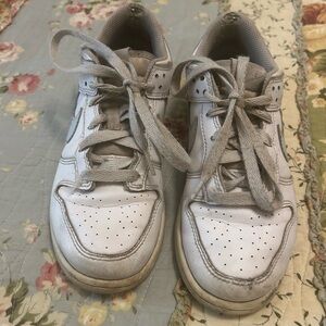 Girl's White + Grey Nike Dunks